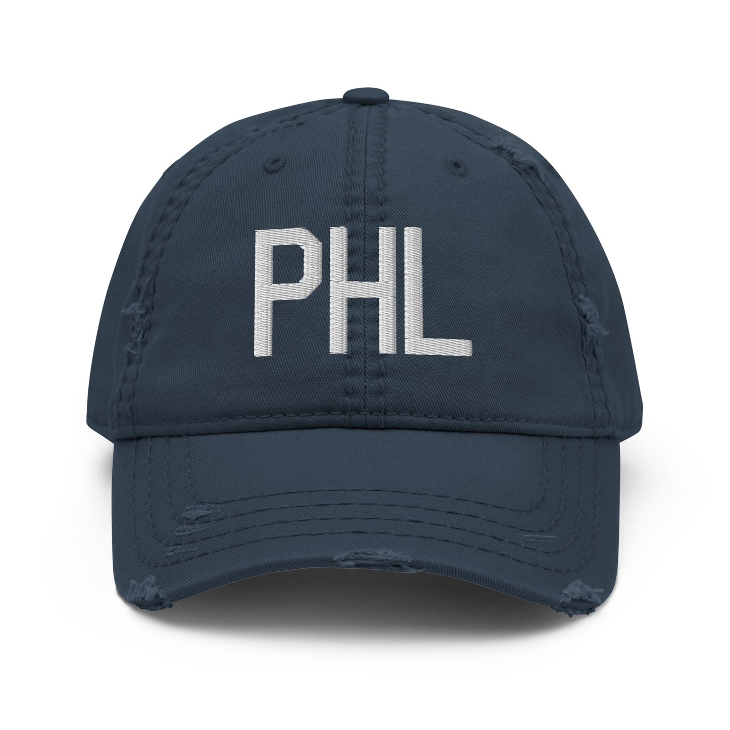 PHL Philadelphia Distressed Dad Hat • Air Force Lettering in White • YHM Designs - Image 13