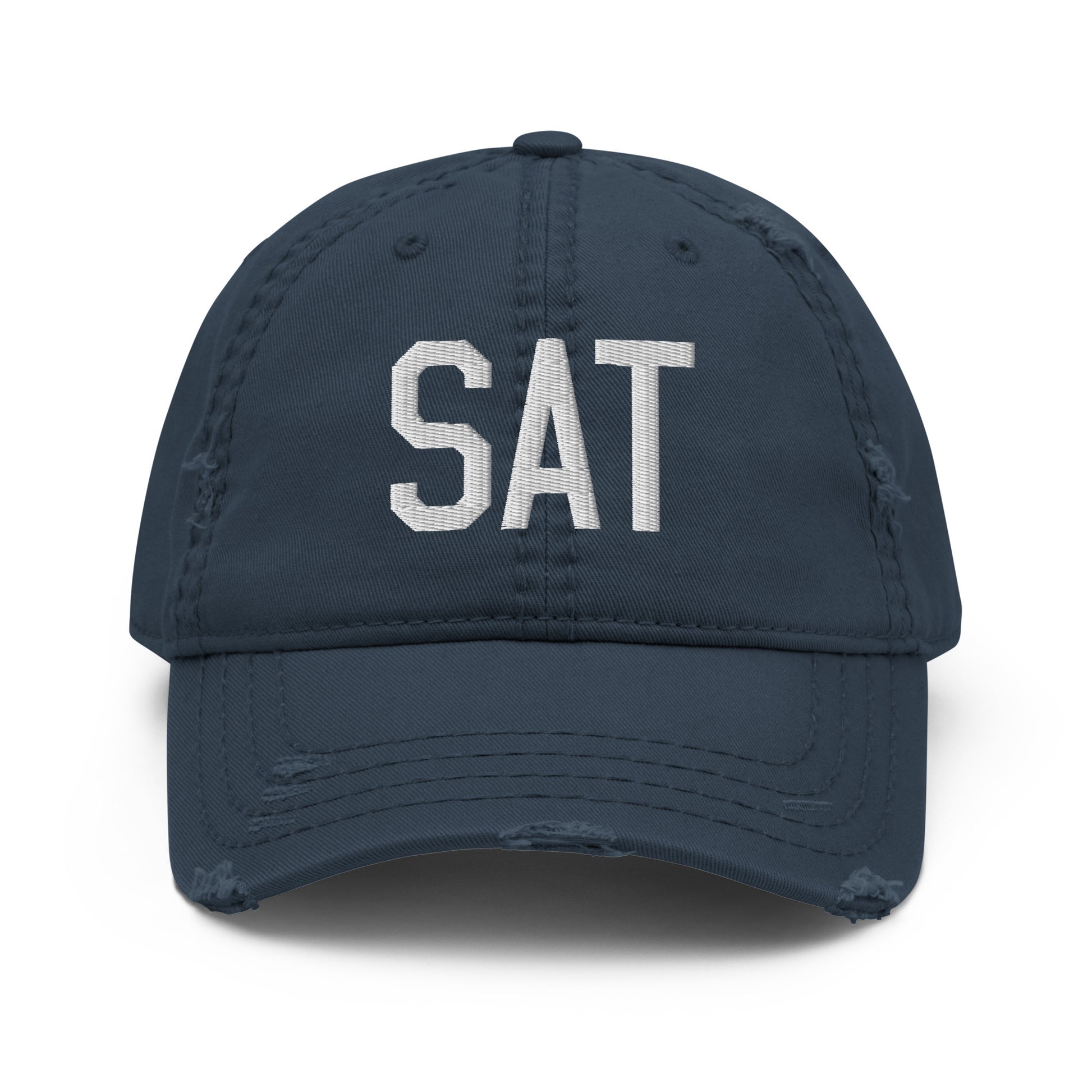 Airport Code Distressed Hat - White • SAT San Antonio • YHM Designs - Image 13