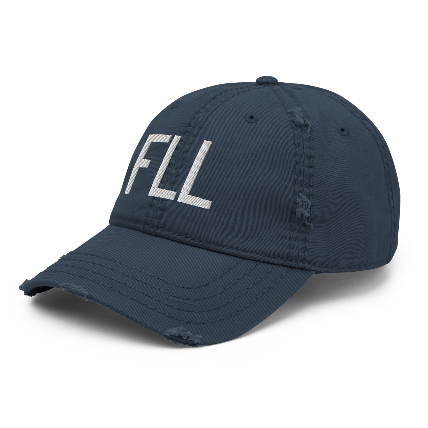 Airport Code Distressed Hat - White • FLL Fort Lauderdale • YHM Designs - Image 01