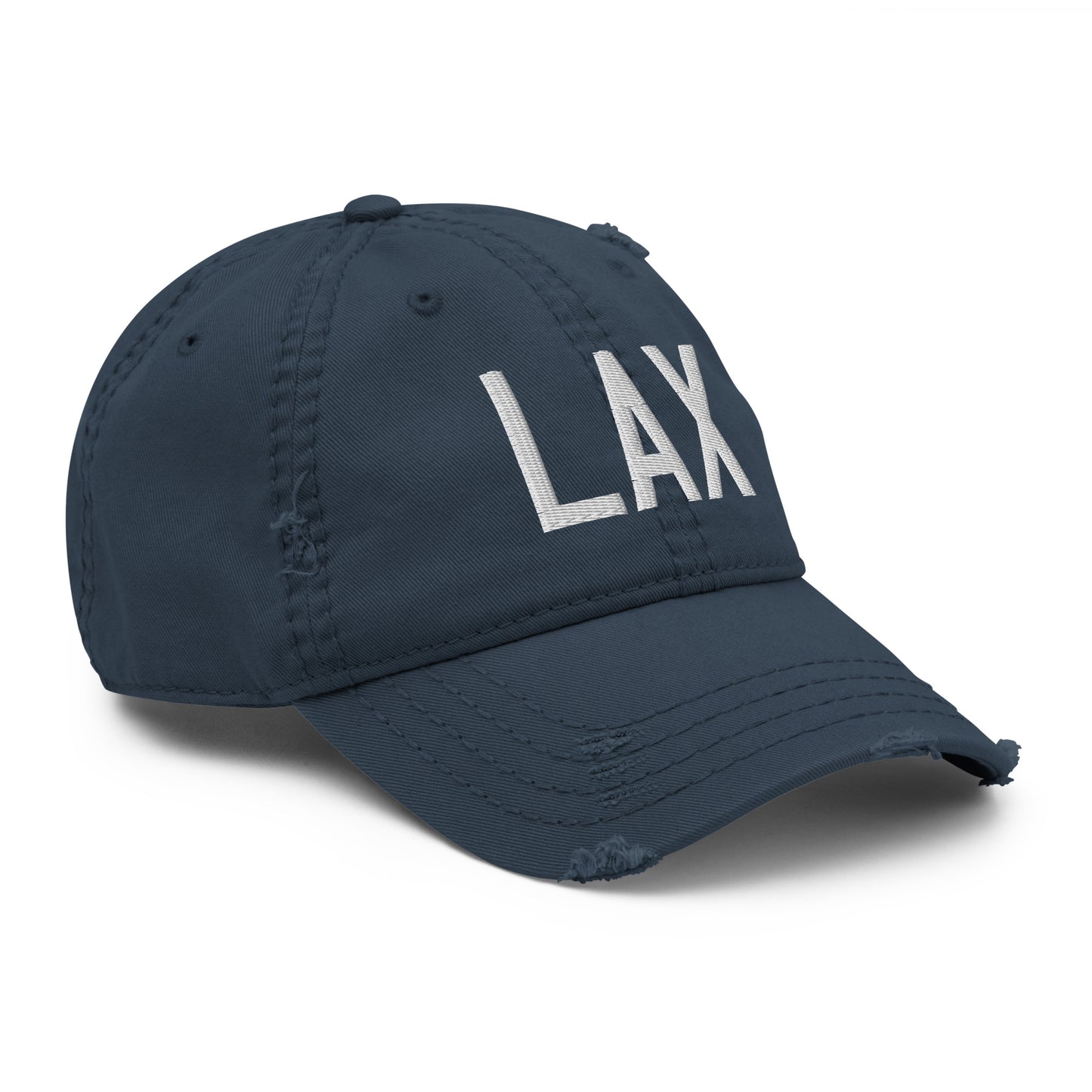 LAX Los Angeles Distressed Dad Hat • Air Force Lettering in White • YHM Designs - Image 14