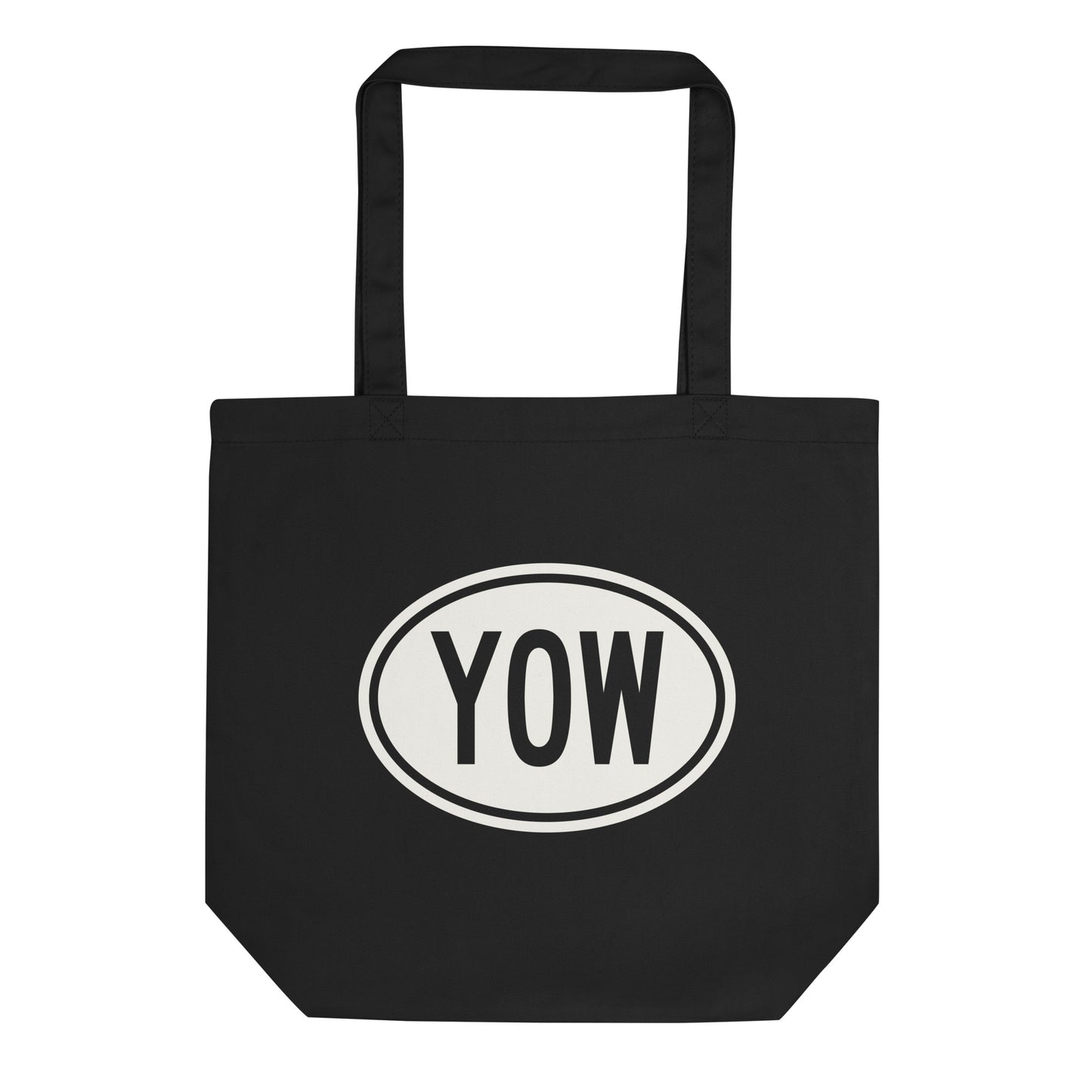 Unique Travel Gift Organic Tote - White Oval • YOW Ottawa Souvenir • YHM Designs - Image 01