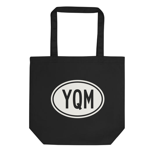 Unique Travel Gift Organic Tote - White Oval • YQM Moncton • YHM Designs - Image 01