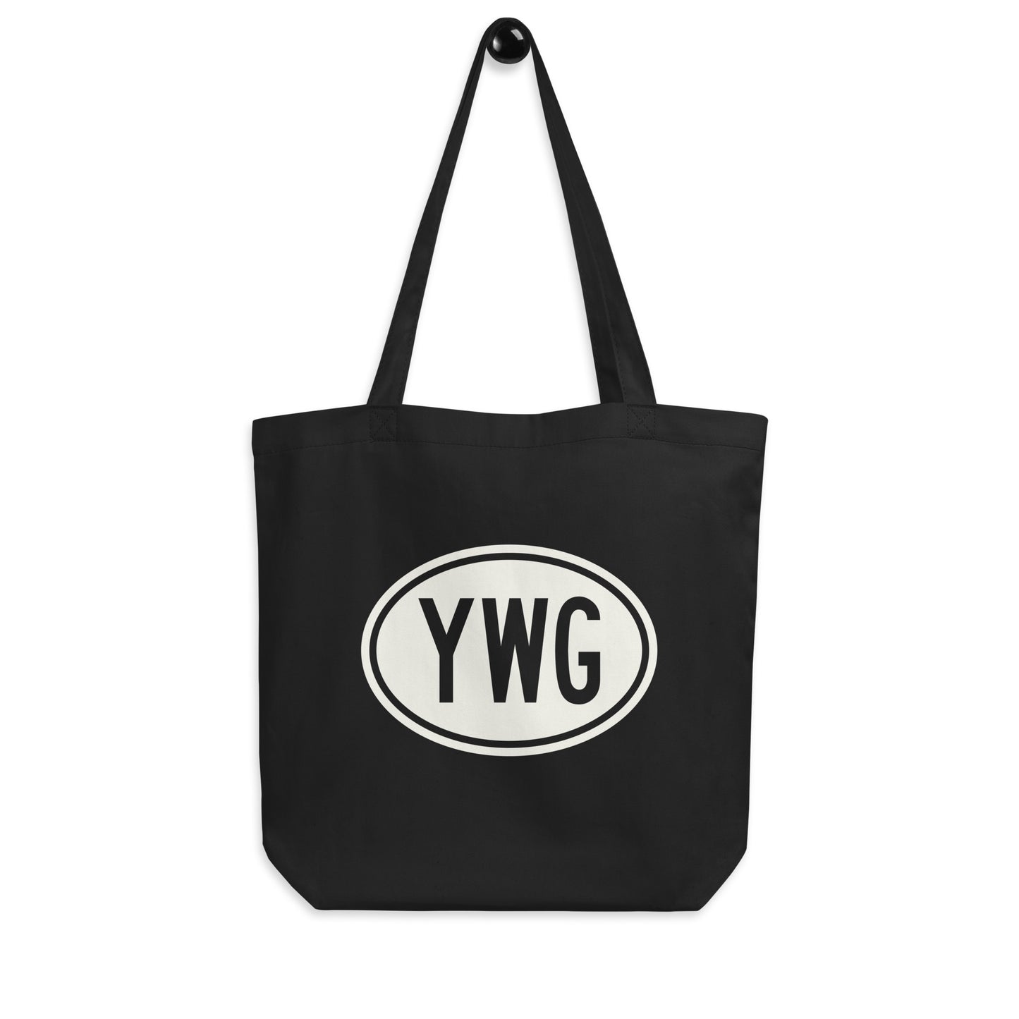 Unique Travel Gift Organic Tote - White Oval • YWG Winnipeg Souvenir • YHM Designs - Image 04