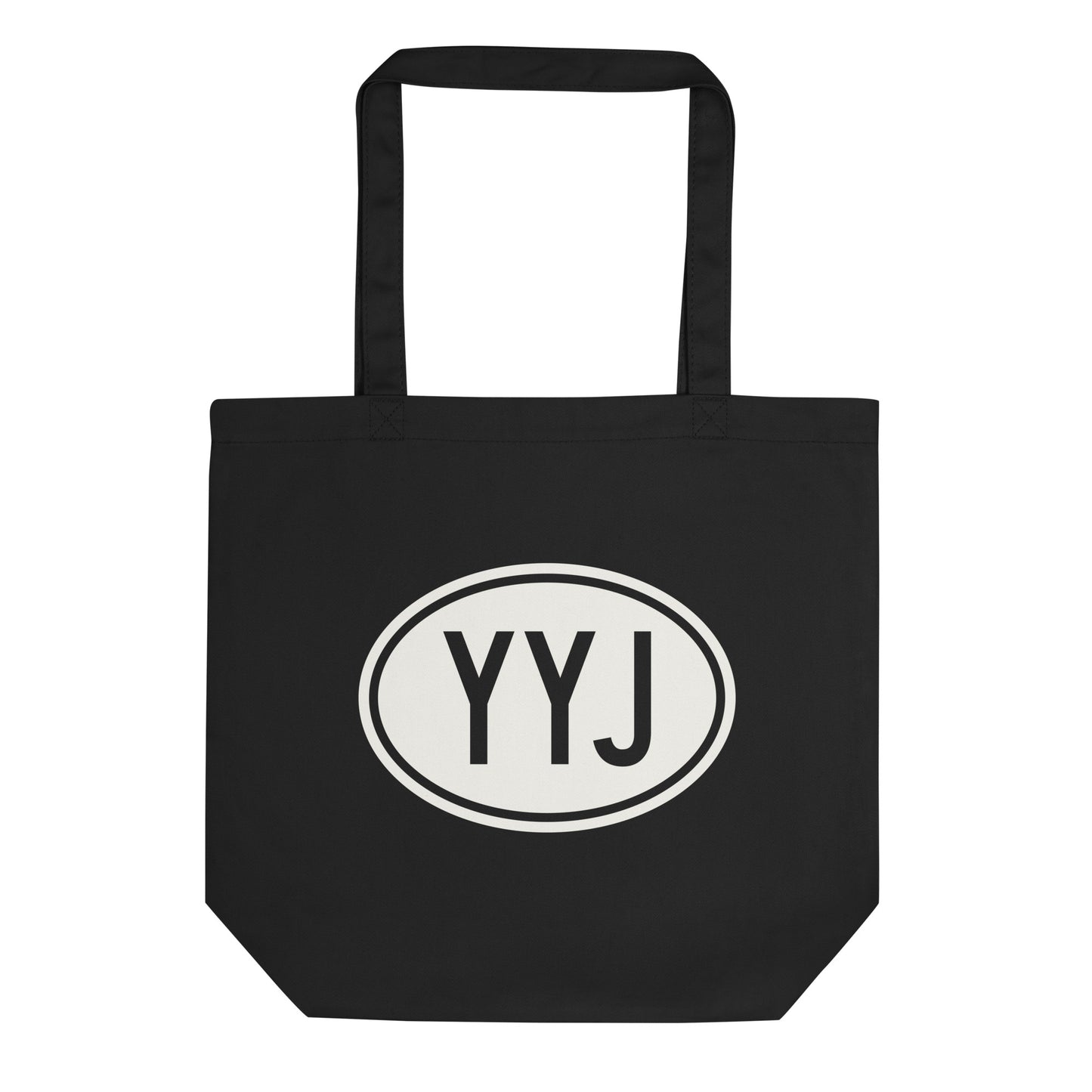 Unique Travel Gift Organic Tote - White Oval • YYJ Victoria • YHM Designs - Image 01