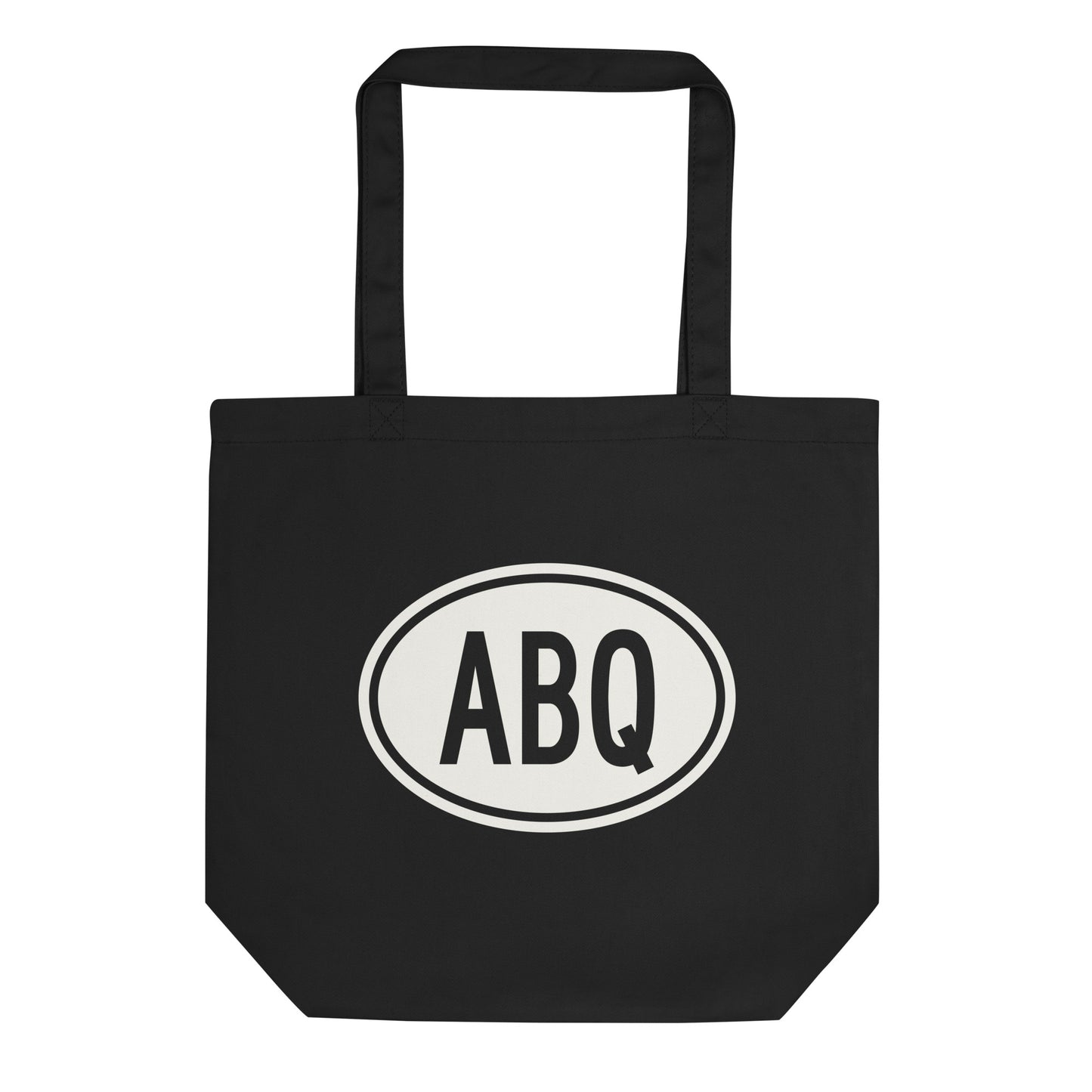 Unique Travel Gift Organic Tote - White Oval • ABQ Albuquerque Souvenir • YHM Designs - Image 01