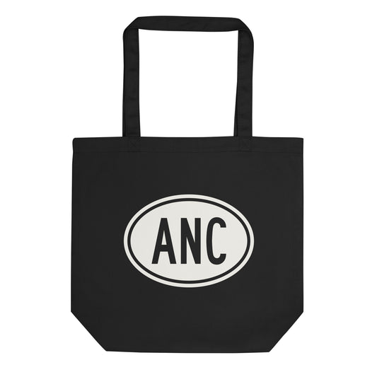 Unique Travel Gift Organic Tote - White Oval • ANC Anchorage • YHM Designs - Image 01