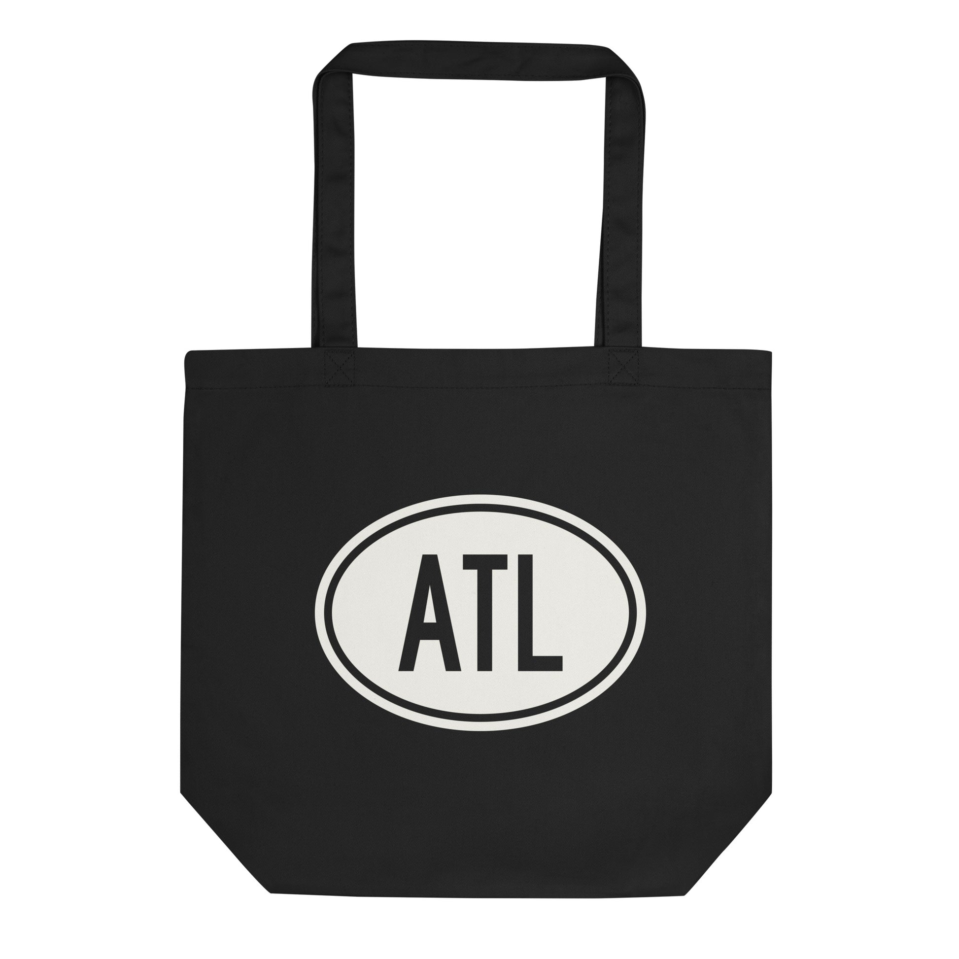 Unique Travel Gift Organic Tote - White Oval • ATL Atlanta • YHM Designs - Image 01