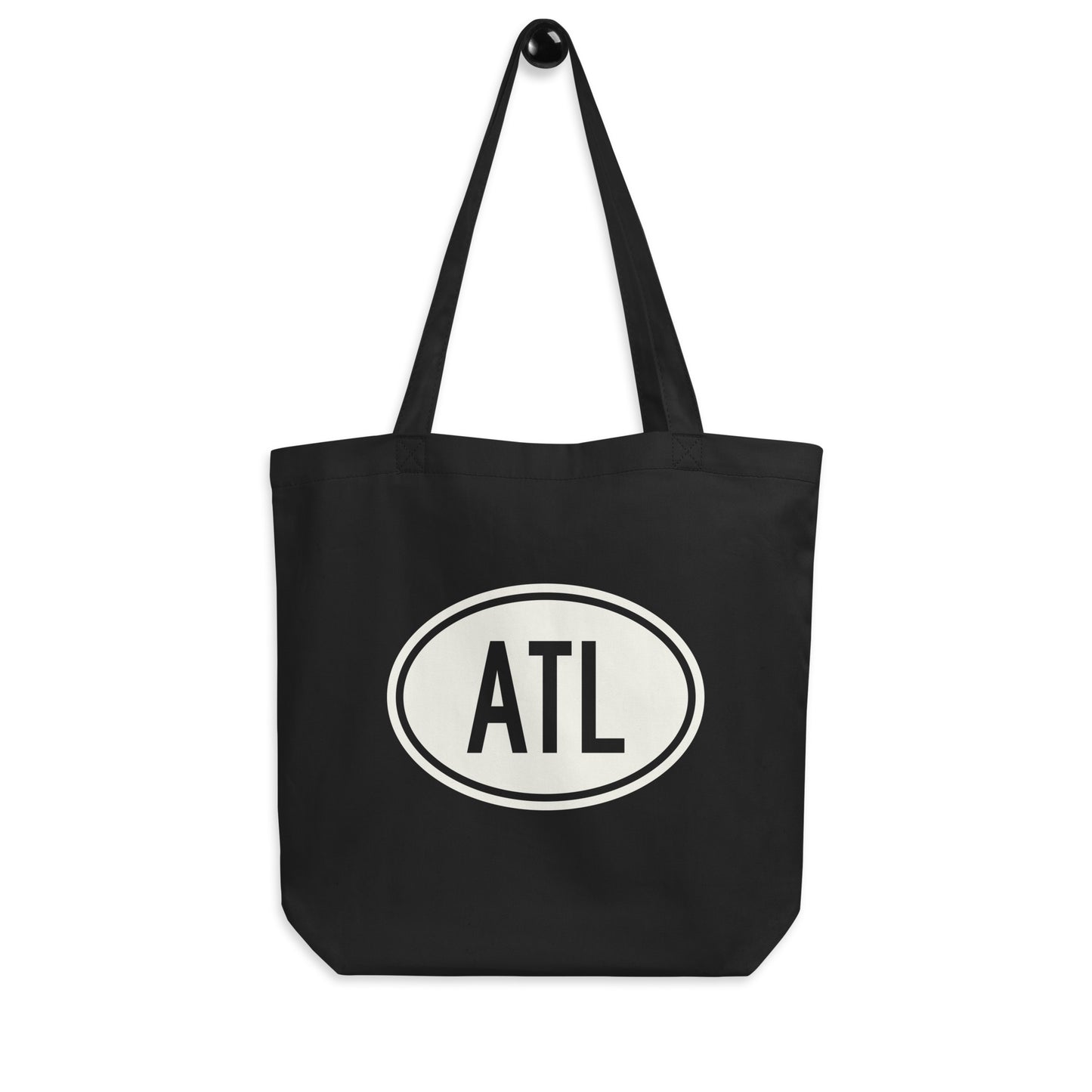 Unique Travel Gift Organic Tote - White Oval • ATL Atlanta • YHM Designs - Image 04