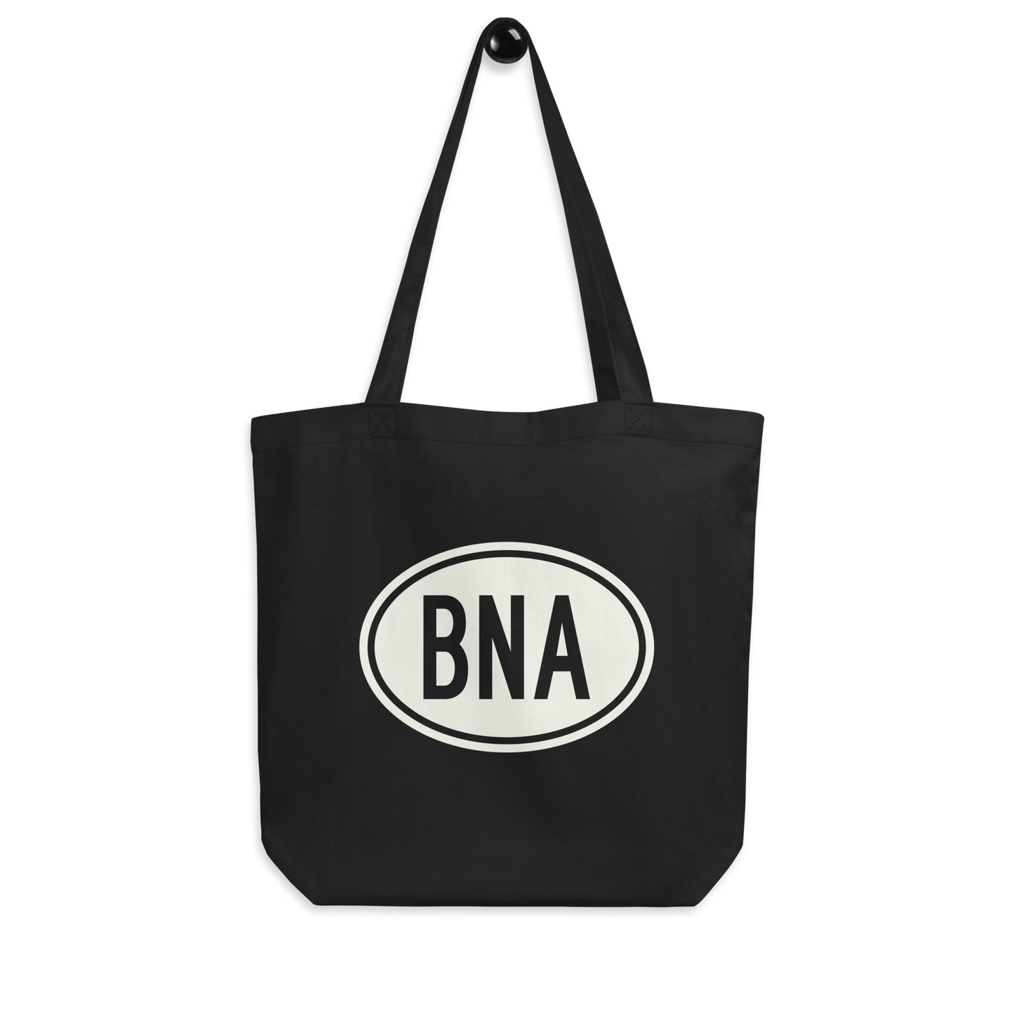 Unique Travel Gift Organic Tote - White Oval • BNA Nashville Souvenir • YHM Designs - Image 04
