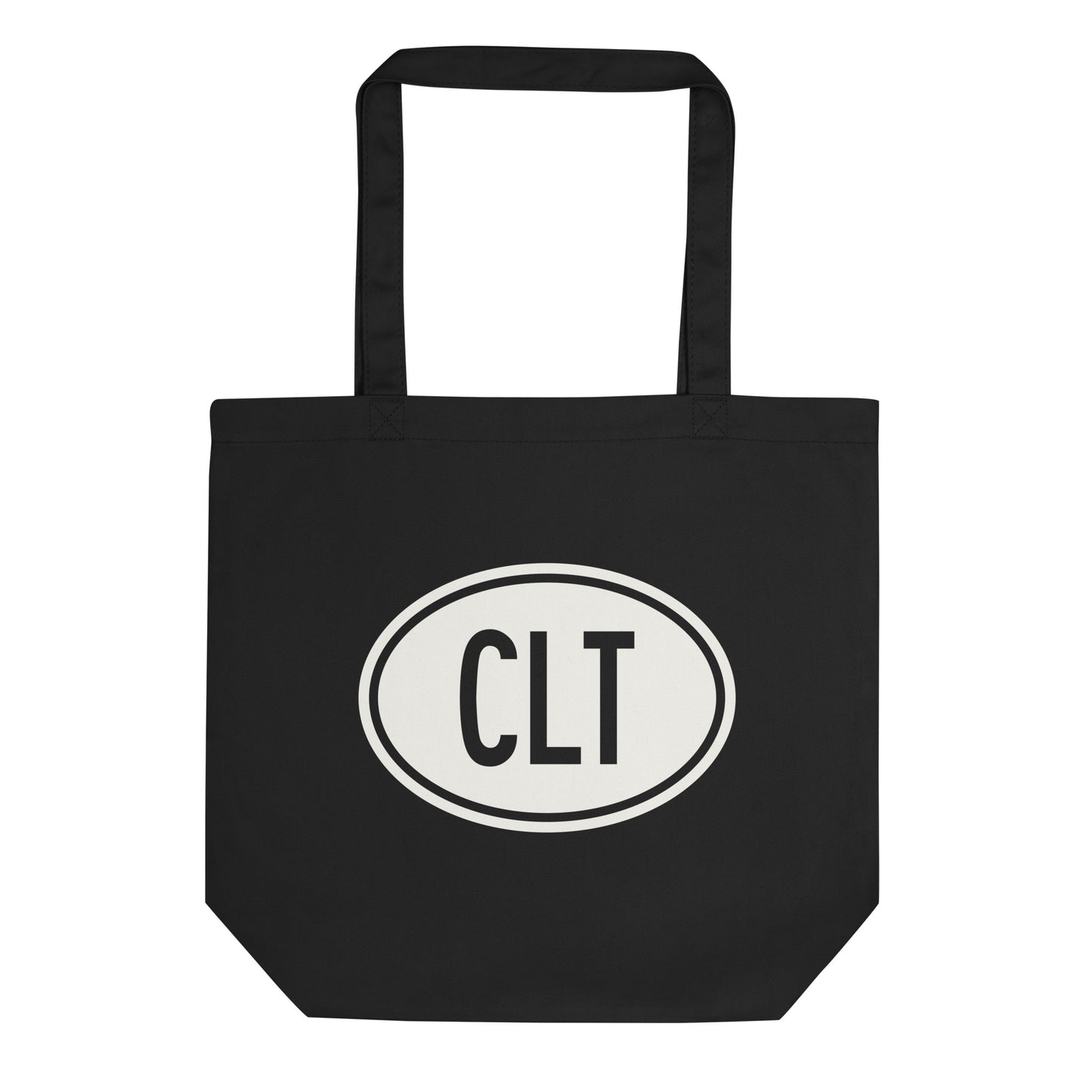 Unique Travel Gift Organic Tote - White Oval • CLT Charlotte • YHM Designs - Image 01
