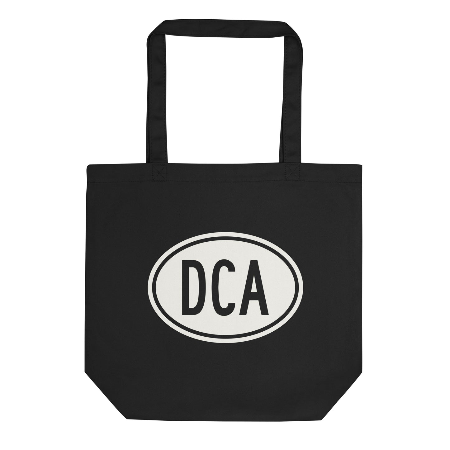Unique Travel Gift Organic Tote - White Oval • DCA Washington Souvenir • YHM Designs - Image 01
