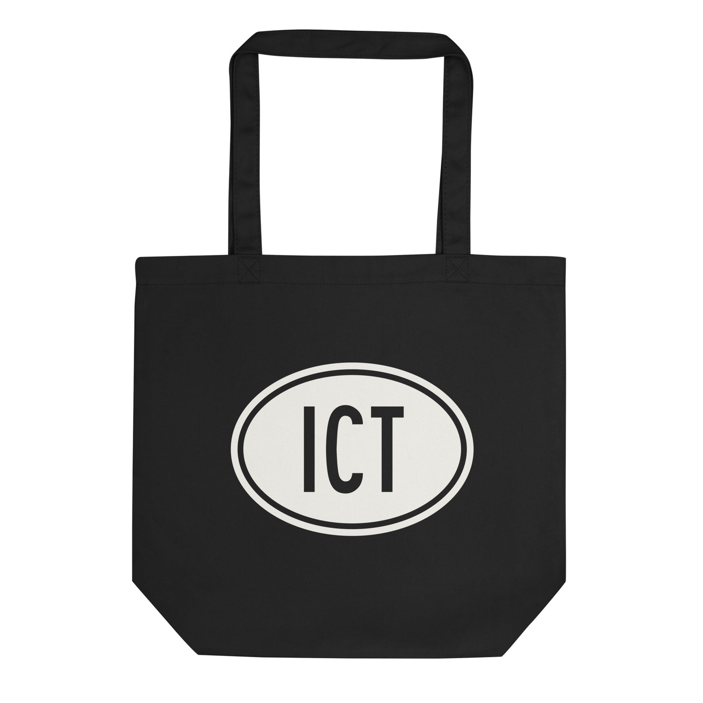 Unique Travel Gift Organic Tote - White Oval • ICT Wichita • YHM Designs - Image 01