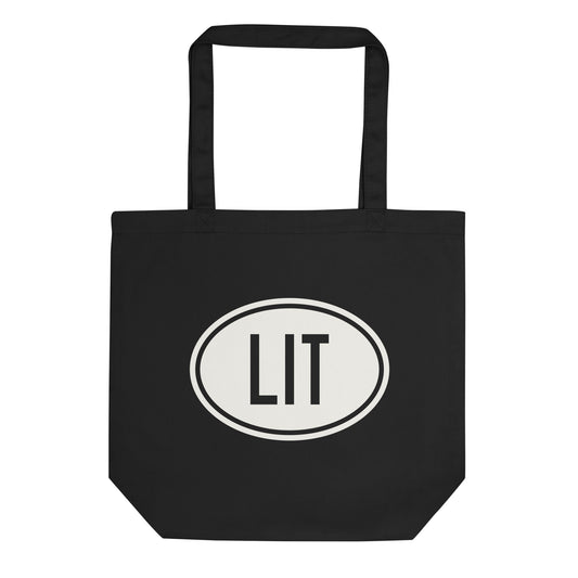 Unique Travel Gift Organic Tote - White Oval • LIT Little Rock • YHM Designs - Image 01