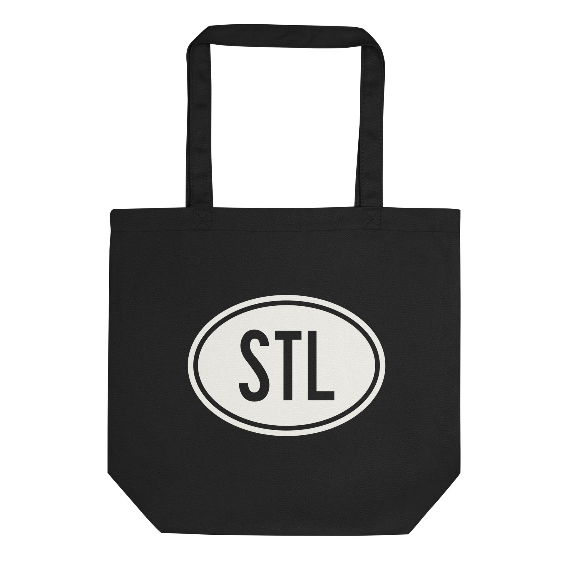 Unique Travel Gift Organic Tote - White Oval • STL St. Louis • YHM Designs - Image 01