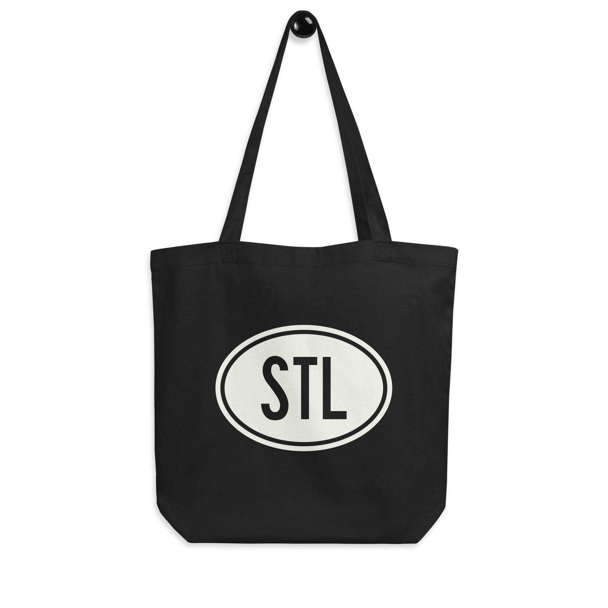 Unique Travel Gift Organic Tote - White Oval • STL St. Louis • YHM Designs - Image 04