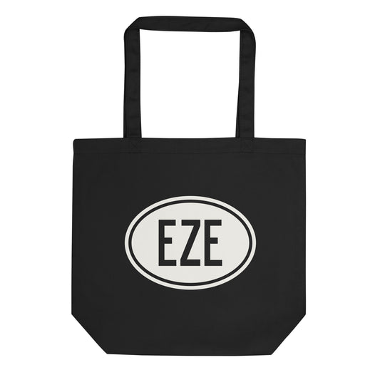 Unique Travel Gift Organic Tote - White Oval • EZE Buenos Aires • YHM Designs - Image 01