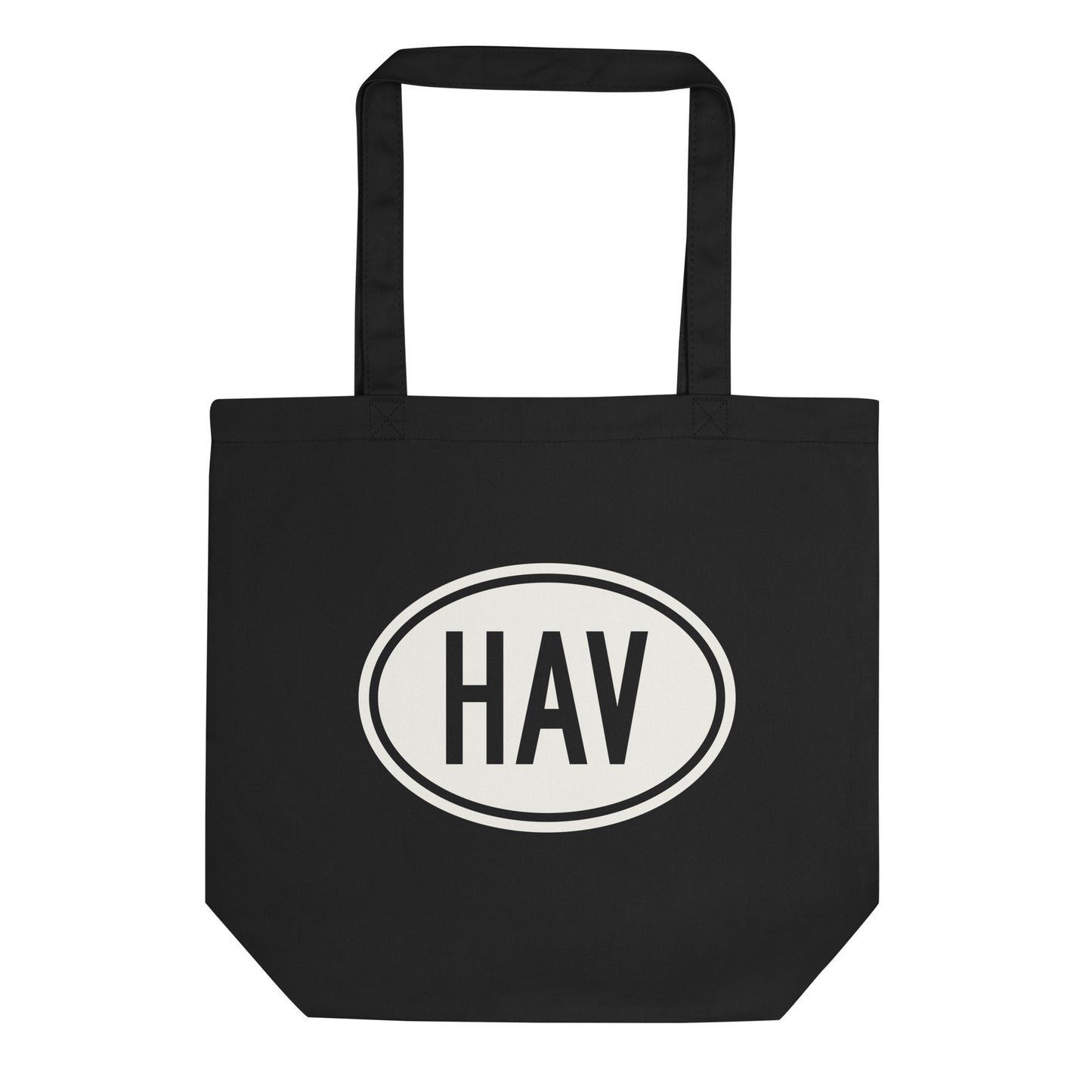 Unique Travel Gift Organic Tote - White Oval • HAV Havana • YHM Designs - Image 01