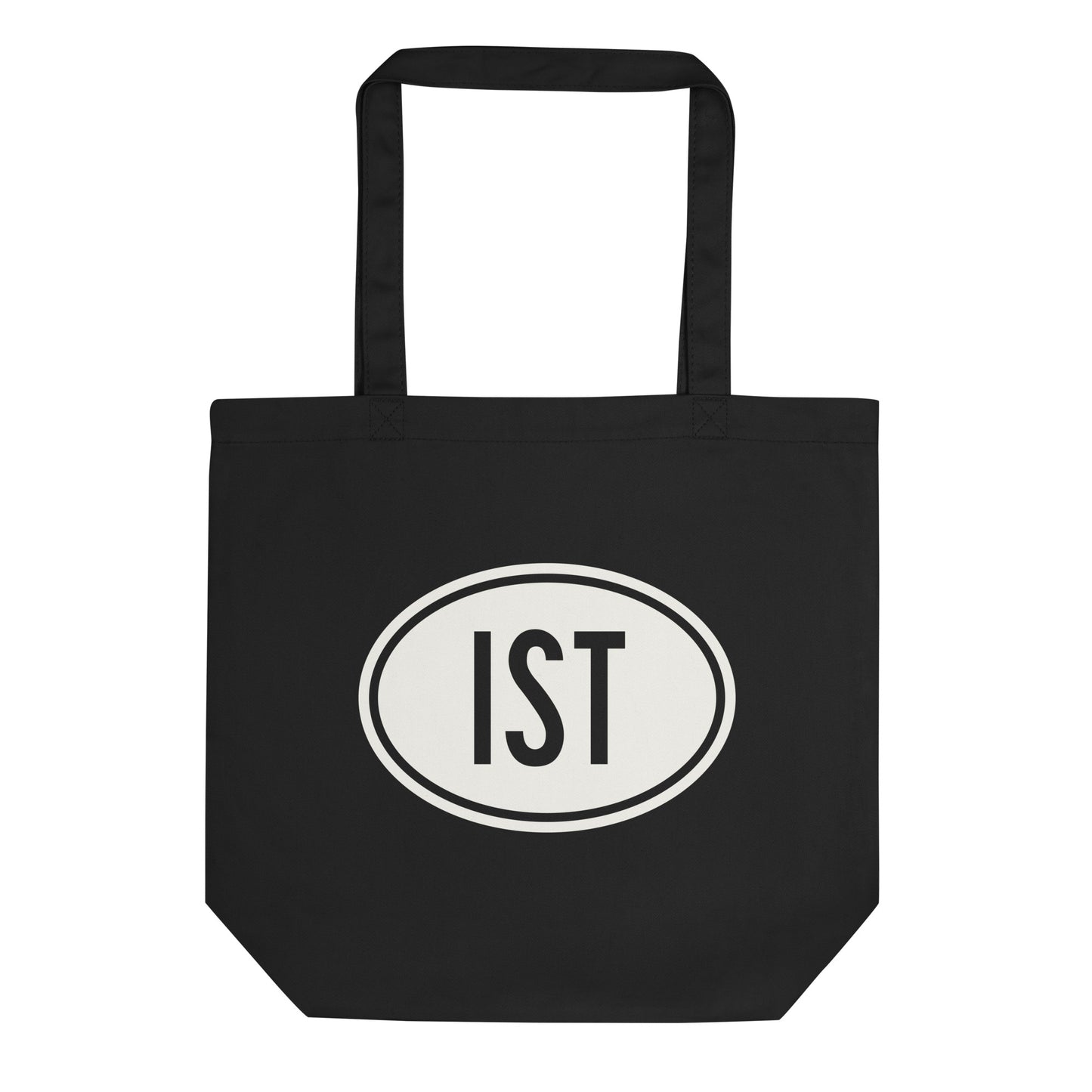 Unique Travel Gift Organic Tote - White Oval • IST Istanbul • YHM Designs - Image 01