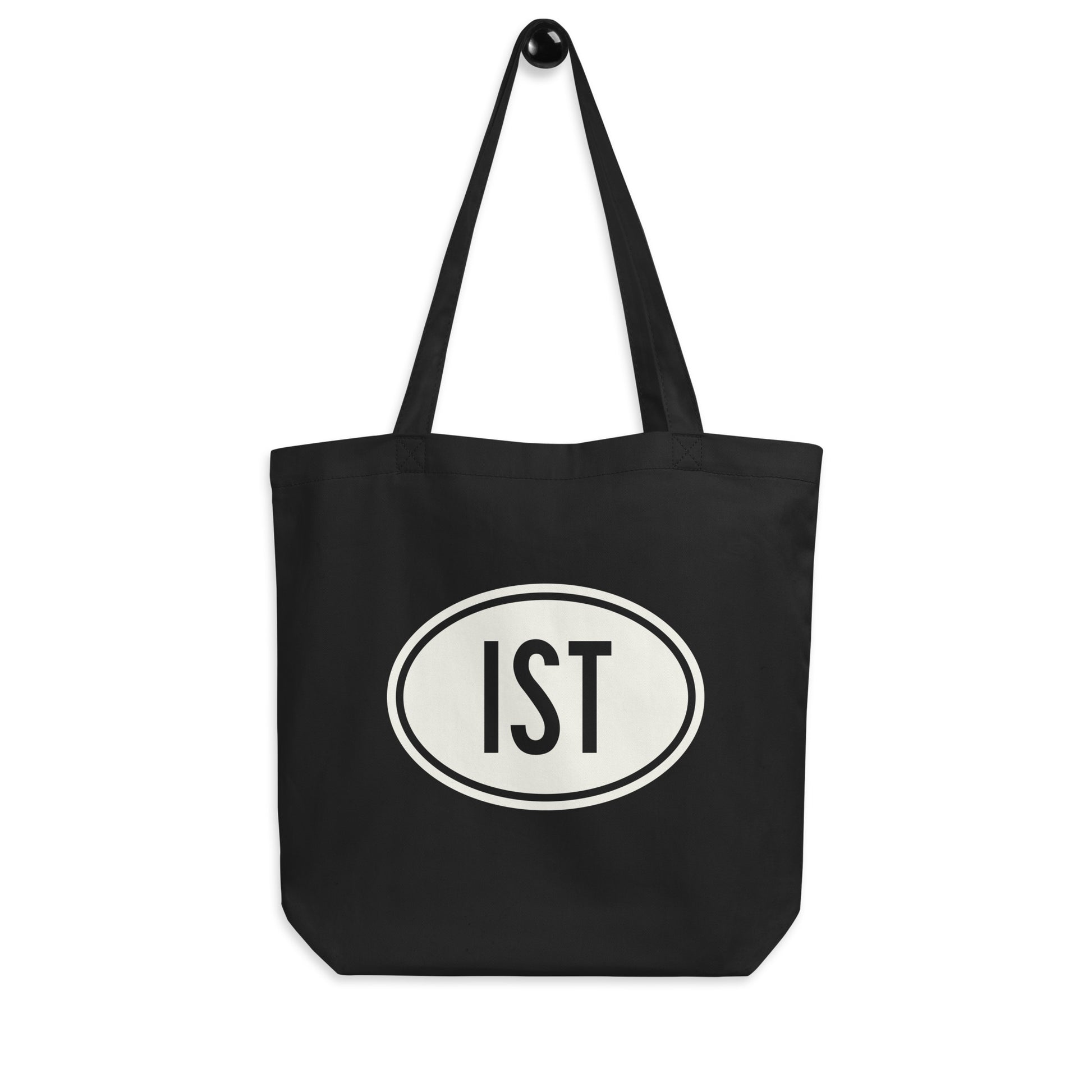 Unique Travel Gift Organic Tote - White Oval • IST Istanbul • YHM Designs - Image 04
