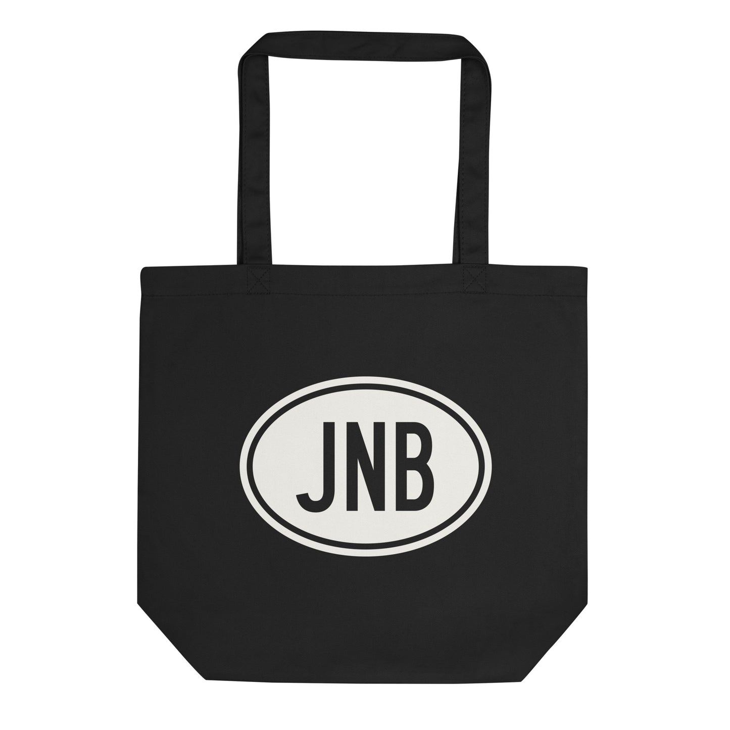 Unique Travel Gift Organic Tote - White Oval • JNB Johannesburg Souvenir • YHM Designs - Image 01