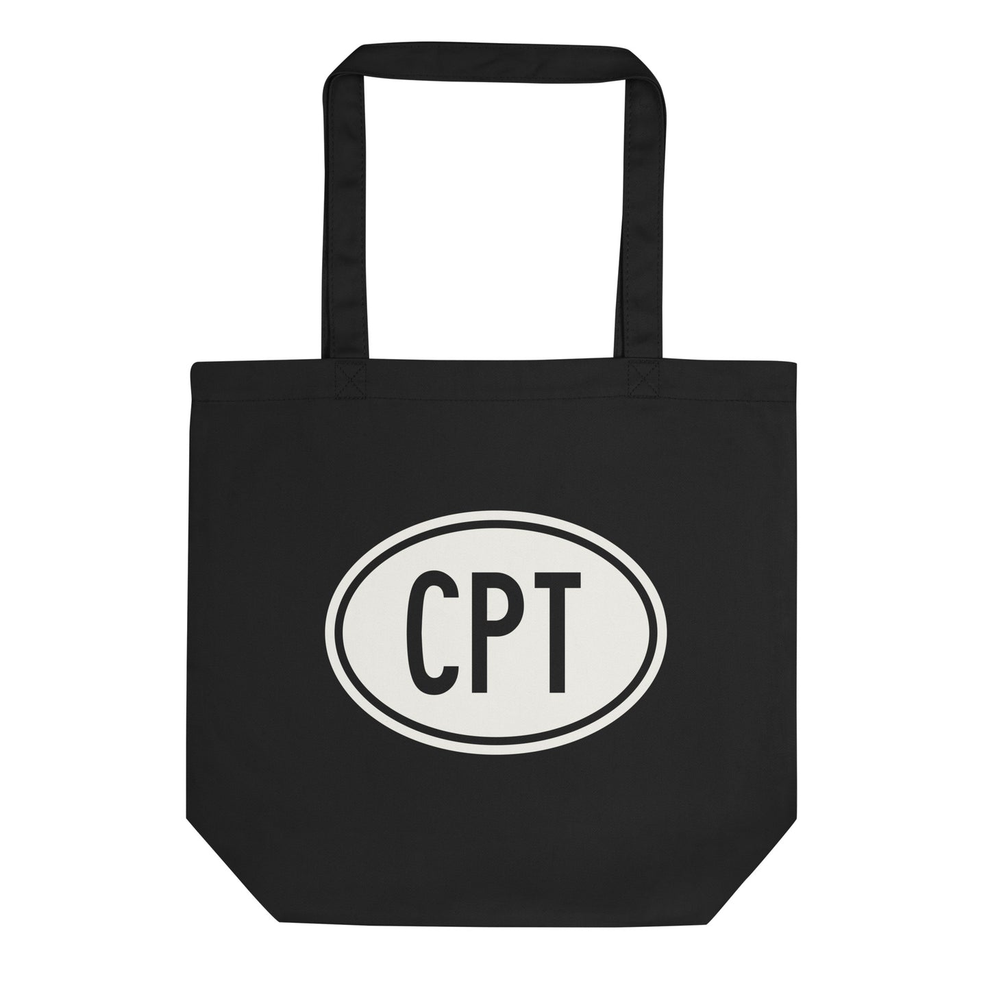 Unique Travel Gift Organic Tote - White Oval • CPT Cape Town Souvenir • YHM Designs - Image 01