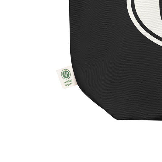 OSA Osaka Organic Tote Bag • Black with Oval Car Sticker Design • YHM Designs - Image 02