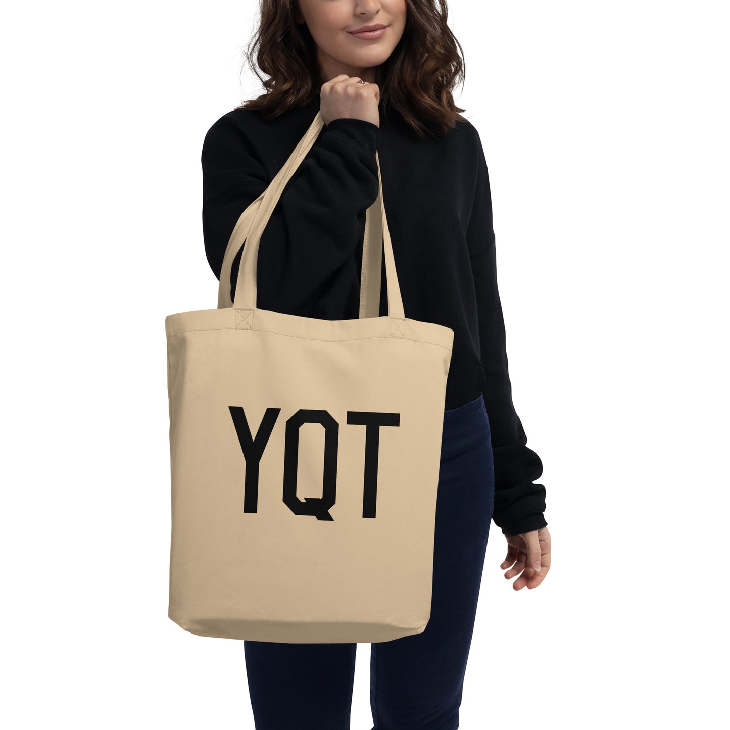 Aviation Gift Organic Tote - Black • YQT Thunder Bay • YHM Designs - Image 03