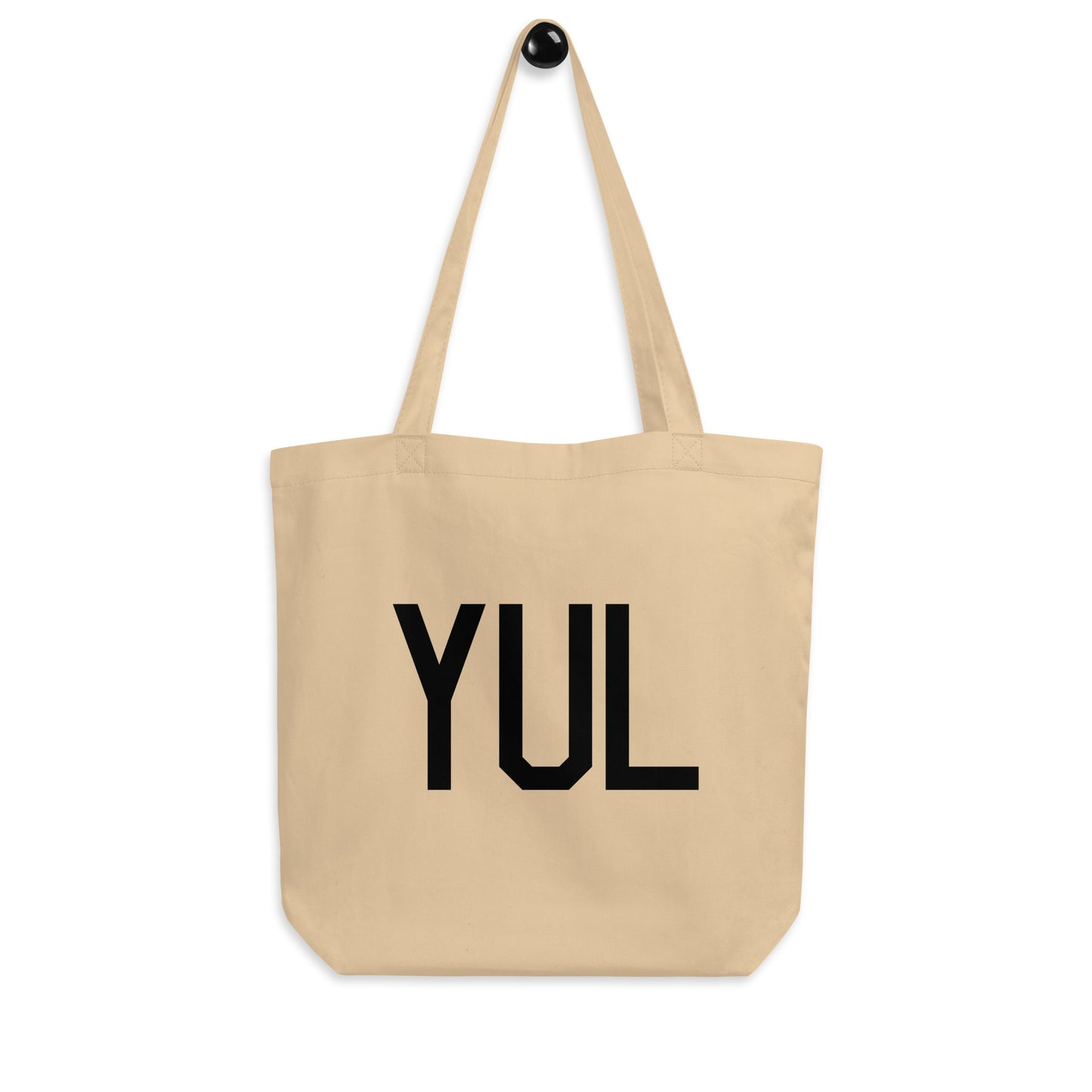 Airport Code Organic Tote - Black • YUL Montreal • YHM Designs - Image 04