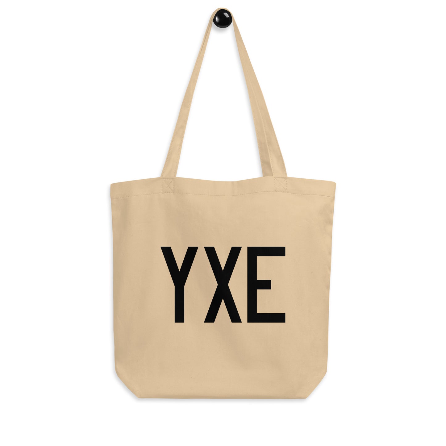 Airport Code Organic Tote - Black • YXE Saskatoon • YHM Designs - Image 04
