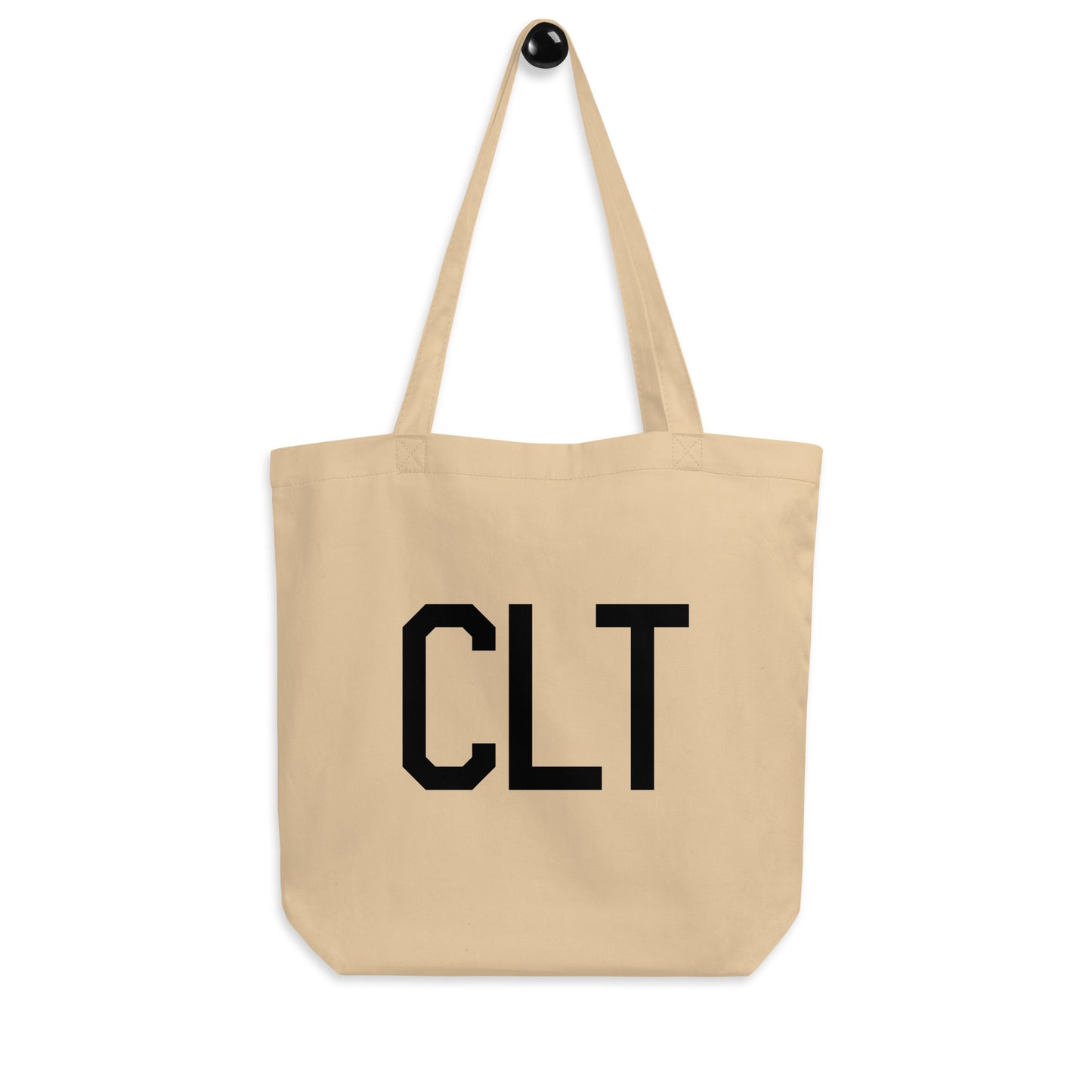 Aviation Gift Organic Tote - Black • CLT Charlotte • YHM Designs - Image 04