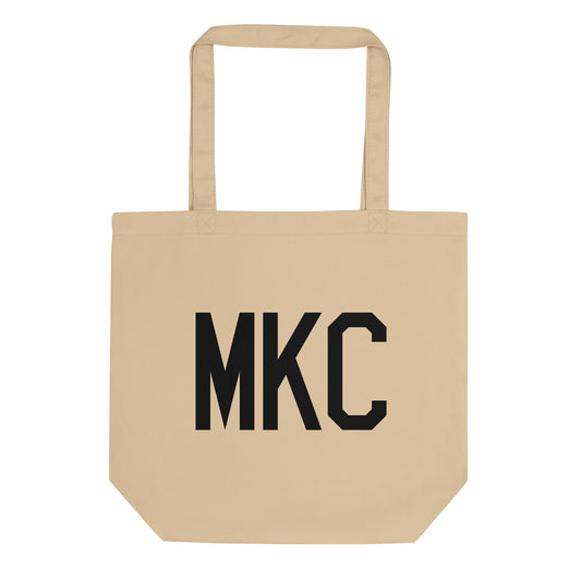 Aviation Gift Organic Tote - Black • MKC Kansas City • YHM Designs - Image 01