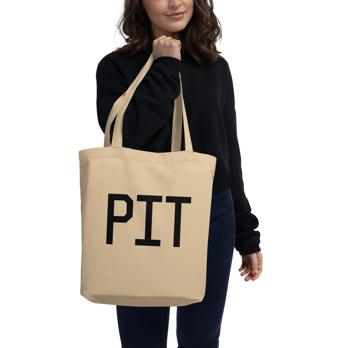 Aviation Gift Organic Tote - Black • PIT Pittsburgh • YHM Designs - Image 03
