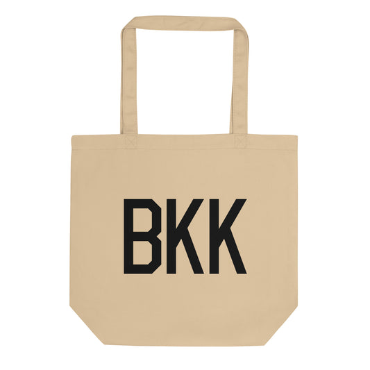 Aviation Gift Organic Tote - Black • BKK Bangkok • YHM Designs - Image 01