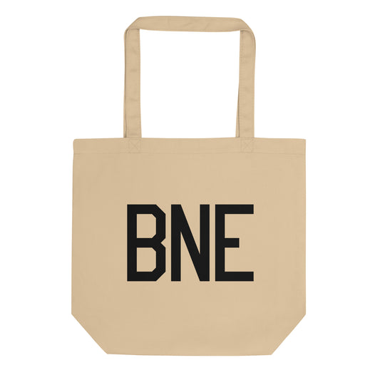 Aviation Gift Organic Tote - Black • BNE Brisbane • YHM Designs - Image 01