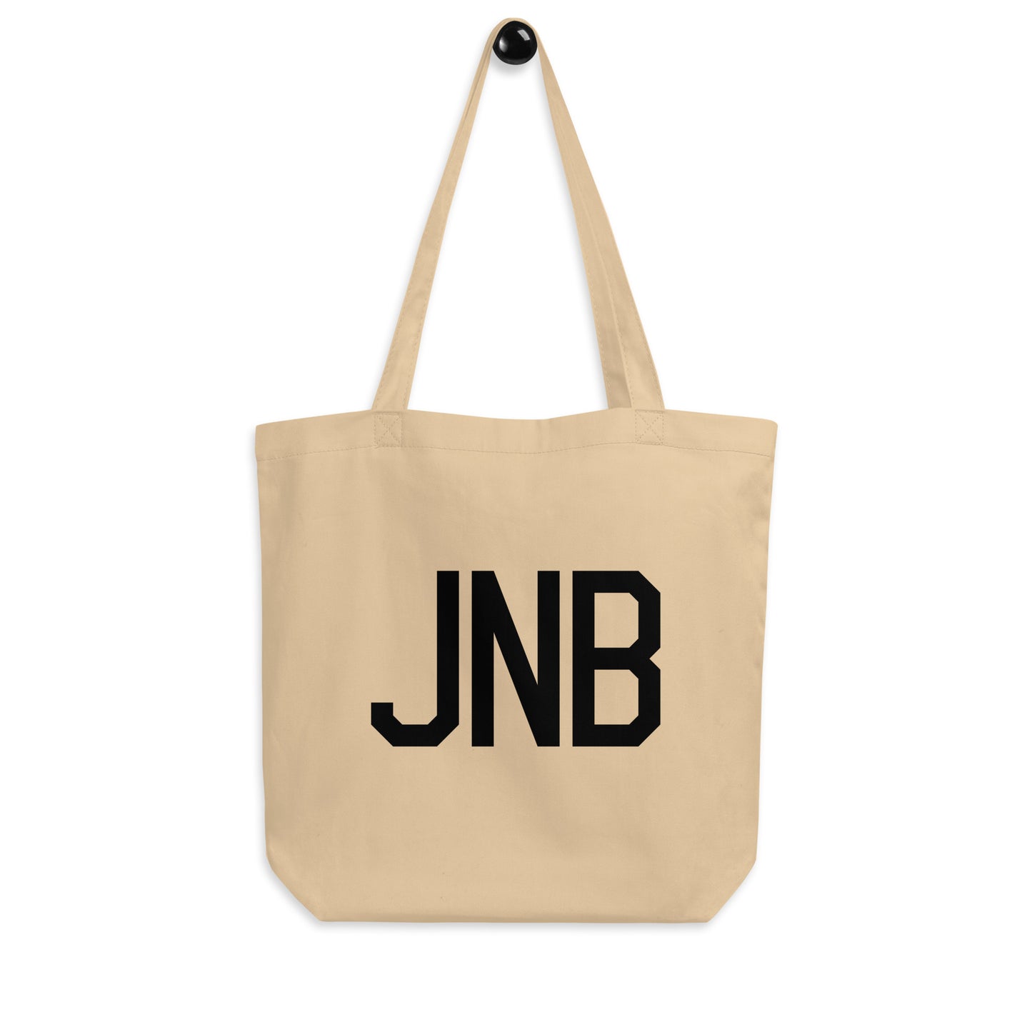 JNB Johannesburg Organic Tote Bag • Air Force Lettering in Black • YHM Designs - Image 04