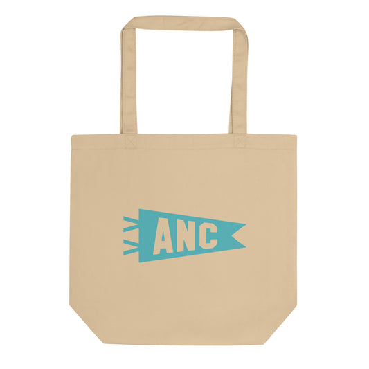 Cool Travel Gift Organic Tote Bag - Viking Blue • ANC Anchorage • YHM Designs - Image 01