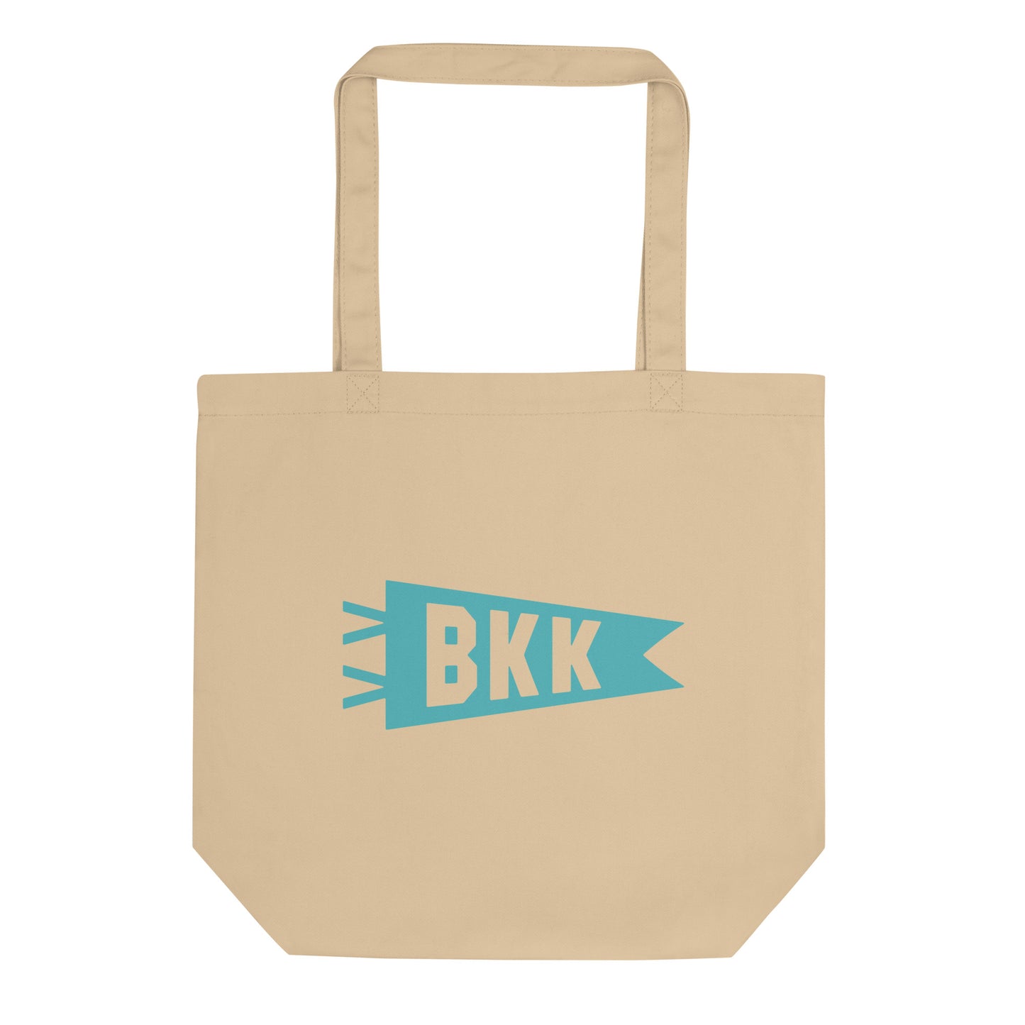 Cool Travel Gift Organic Tote Bag - Viking Blue • BKK Bangkok • YHM Designs - Image 01