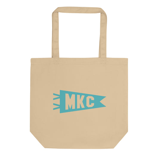 Cool Travel Gift Organic Tote Bag - Viking Blue • MKC Kansas City • YHM Designs - Image 01