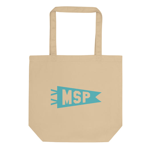Cool Travel Gift Organic Tote Bag - Viking Blue • MSP Minneapolis • YHM Designs - Image 01