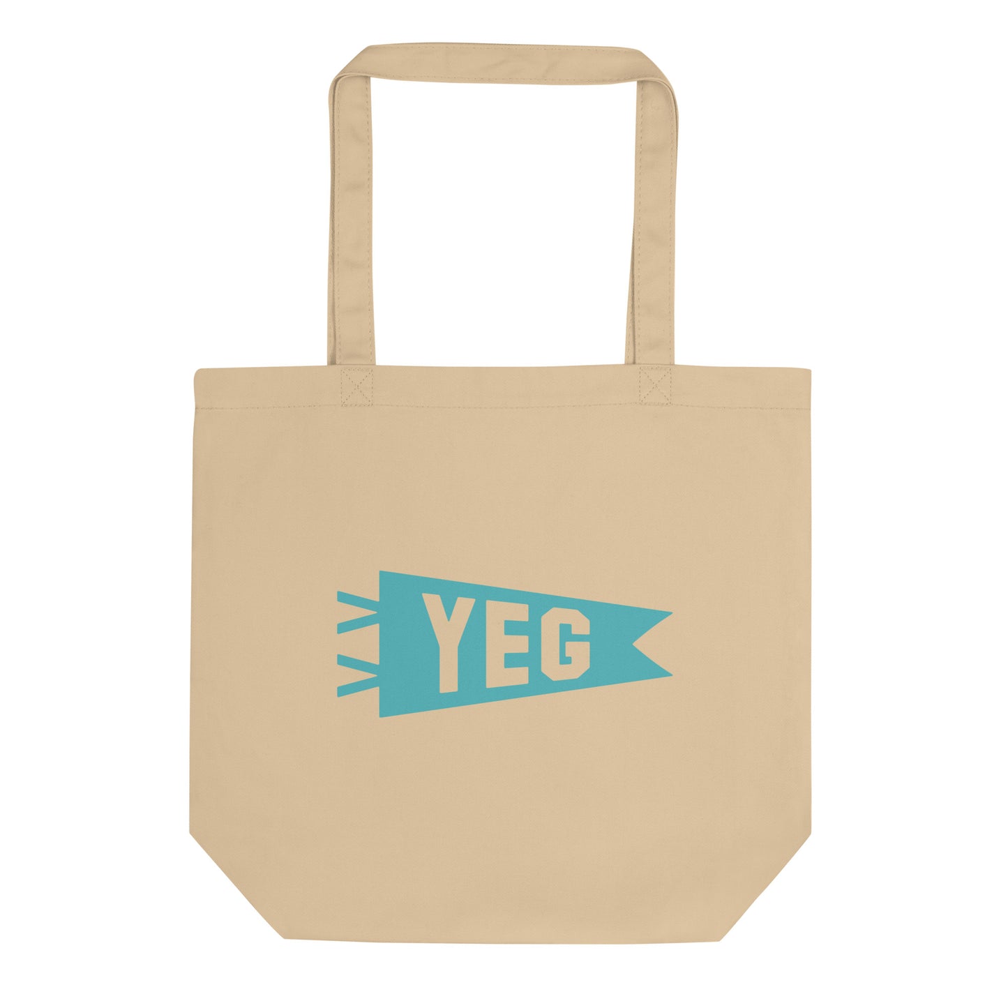 YEG Edmonton Organic Tote Bag • Banner Design in Viking Blue • YHM Designs - Image 01