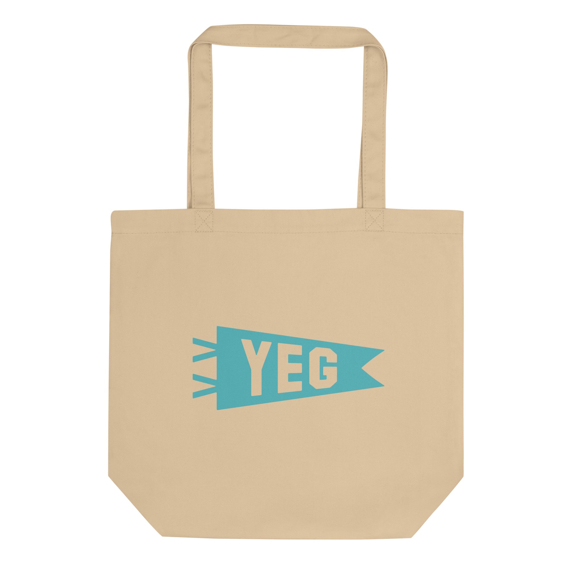 YEG Edmonton Organic Tote Bag • Banner Design in Viking Blue • YHM Designs - Image 01
