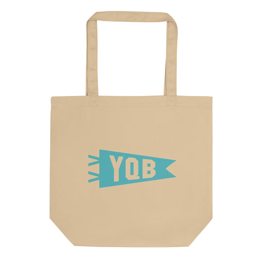 Cool Travel Gift Organic Tote Bag - Viking Blue • YQB Quebec City • YHM Designs - Image 01