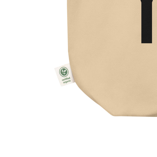 YVR Vancouver Organic Tote Bag • Air Force Lettering in Black • YHM Designs - Image 02