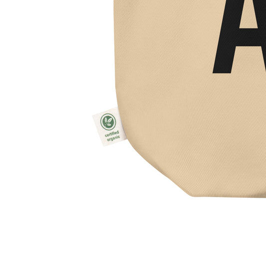 ABQ Albuquerque Organic Tote Bag • Air Force Lettering in Black • YHM Designs - Image 02