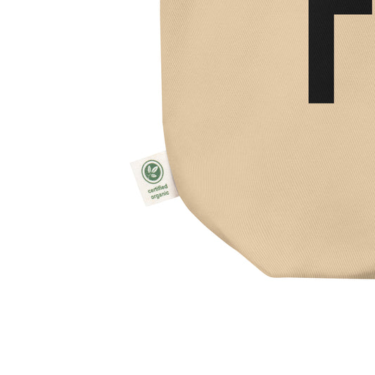 FAR Fargo Organic Tote Bag • Air Force Lettering in Black • YHM Designs - Image 02