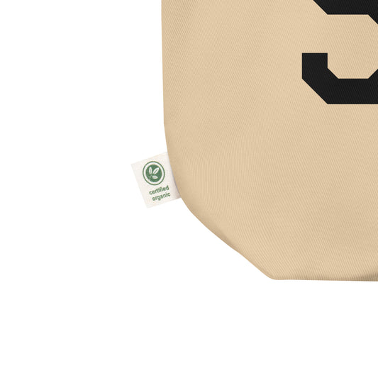 SFO San Francisco Organic Tote Bag • Air Force Lettering in Black • YHM Designs - Image 02