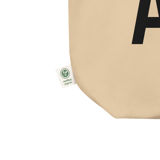 ATH Athens Organic Tote Bag • Air Force Lettering in Black • YHM Designs - Image 02