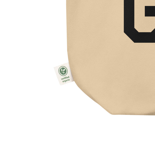 GRU Sao Paulo Organic Tote Bag • Air Force Lettering in Black • YHM Designs - Image 02