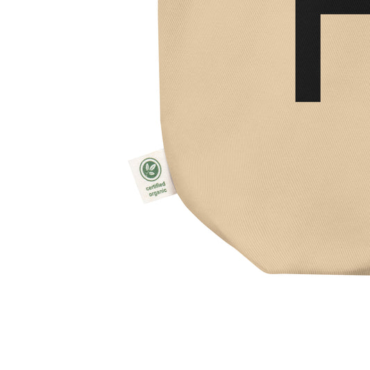 HEL Helsinki Organic Tote Bag • Air Force Lettering in Black • YHM Designs - Image 02