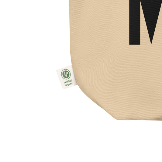 MNL Manila Organic Tote Bag • Air Force Lettering in Black • YHM Designs - Image 02